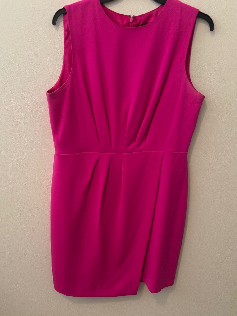 Alex Marie Women's Fuschia Pink Sleeveless Faux Wrap Midi Dress - Size 16